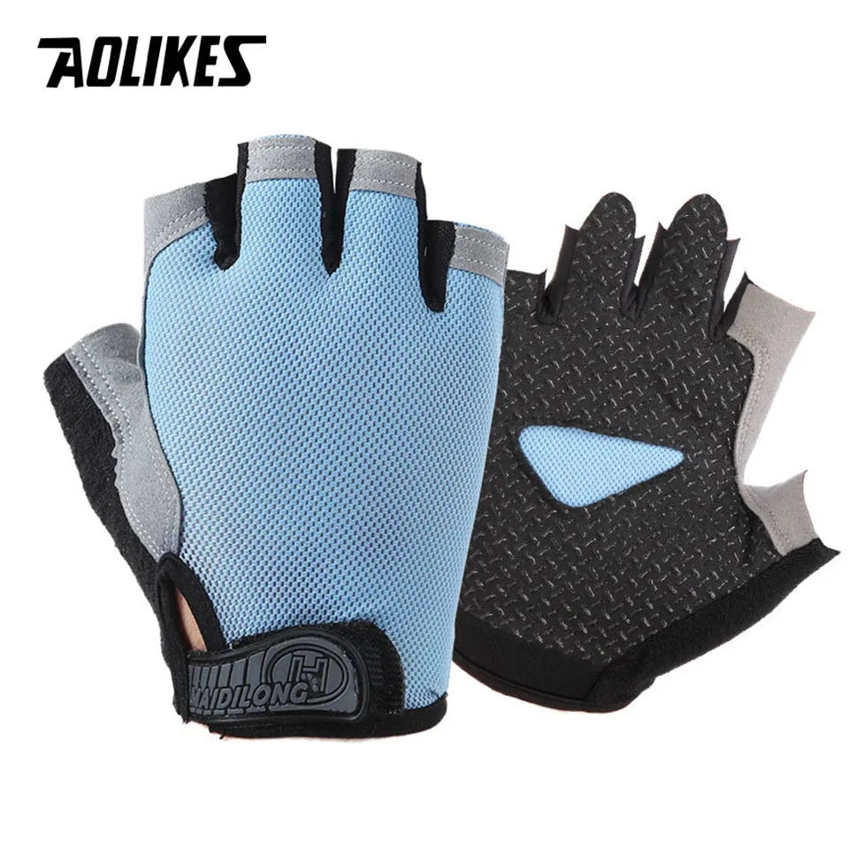 AOLIKES Cycling Gloves MTB Road Riding Gloves Anti-Slip Camping Hiking Gloves Gym Fitness Sports Bike Bicycle Glove Half Finger