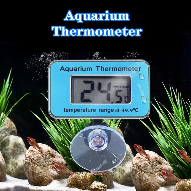 New Aquarium Thermometer Waterproof LCD Digital Fish Tank Submersible Thermometer Meter Temperature Control With Suction Cup