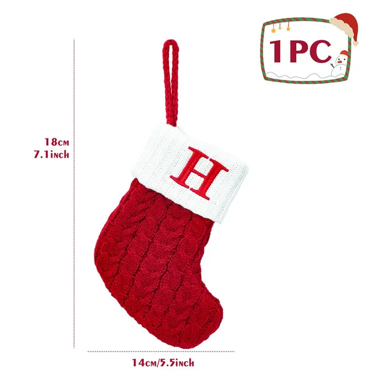 Christmas Alphabet Knitting Socks Christmas Tree Ornaments Christmas Decorations for Home 2023 Navidad Noel 2024 Xmas Gift