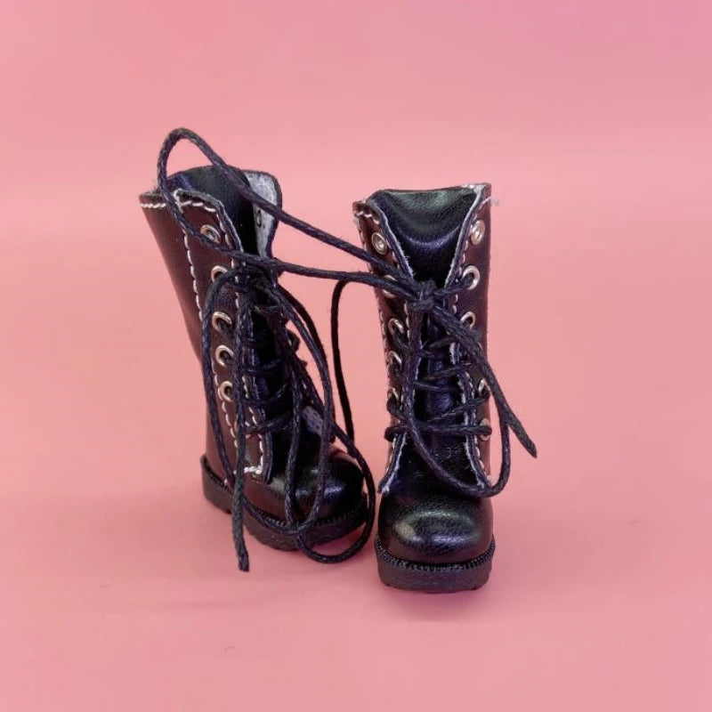 Tilda 3.2cm Doll Boots for Blythe Doll Toy,1/6 Mini Leather Dolls Shoes for Blyth Azone BJD,Casual Puppet Shoes Accessories