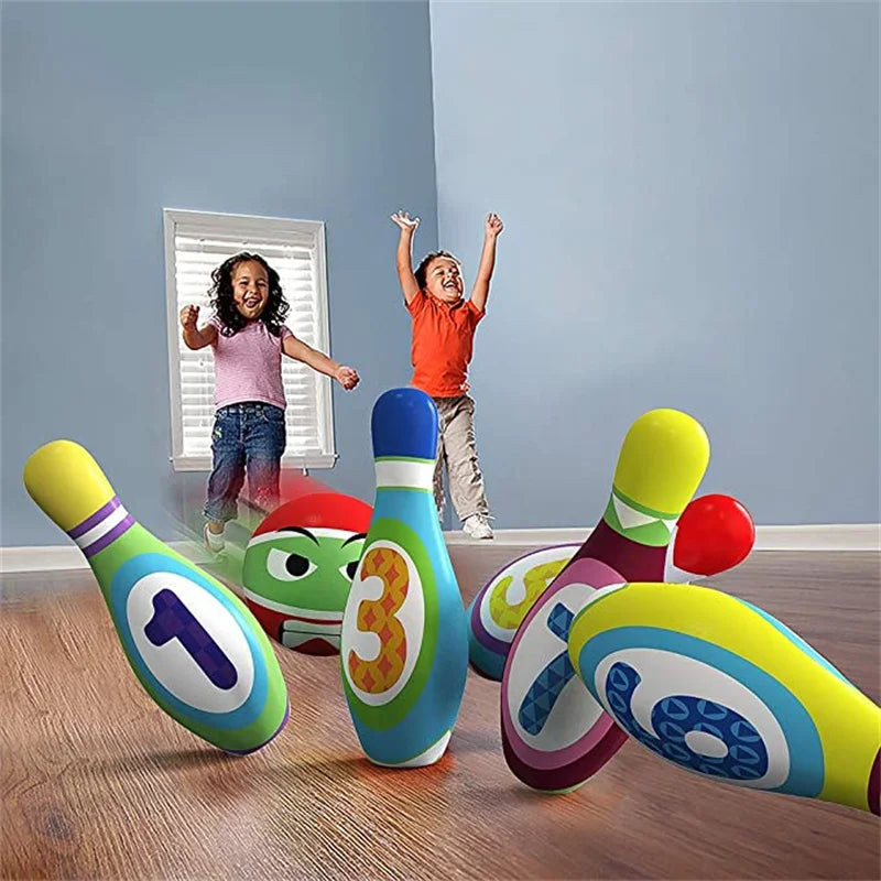 Kids Bowling Toys Sets Bowling Pins and Balls Fun Safe PU Educational Games for Toddlers Children Outdoor Indoor Sports 1 Set
