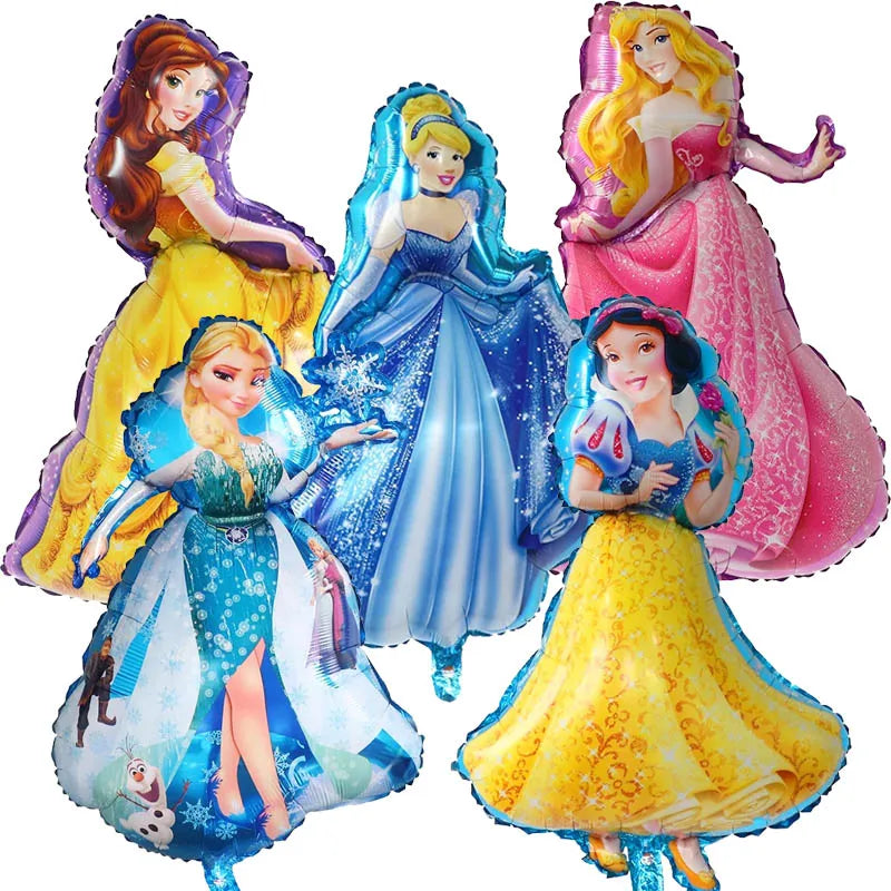 Large Princess Foil Helium Balloons Belle Snow White Cinderella Elsa Girl Birthday Party Decoration Kids Toys Air Globos Supplie