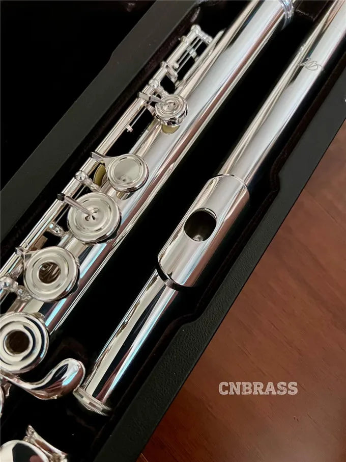 Sankyo CF 301 Flute Professional Cupronickel Opening C Key 17 Hole Flute Silver Plated Musical Instruments With Case