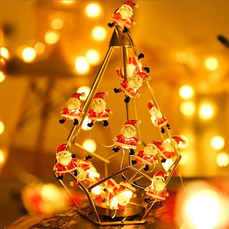 Christmas Fairy Light Christmas Light String Santa Claus Snowman Garland Light for Wedding Bedroom Christmas Tree Ornament
