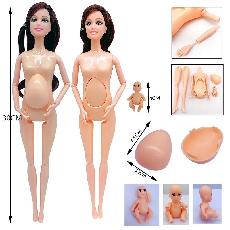 Newest Handmade Doll Accessories Baby Dolls Pregnant Mom Lady Father Dad Ken for Barbie Game Christmas Birthday Present Gift