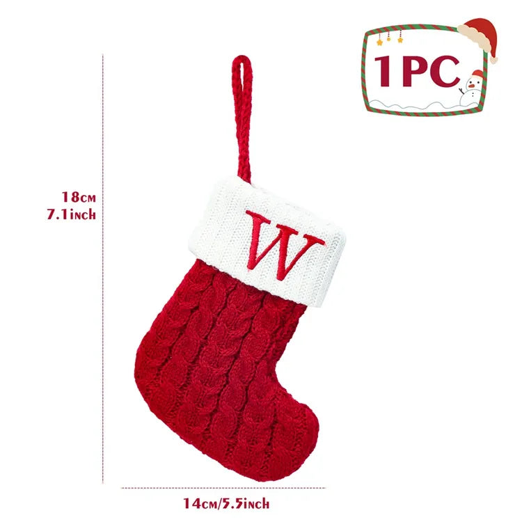 Christmas Alphabet Knitting Socks Christmas Tree Ornaments Christmas Decorations for Home 2023 Navidad Noel 2024 Xmas Gift