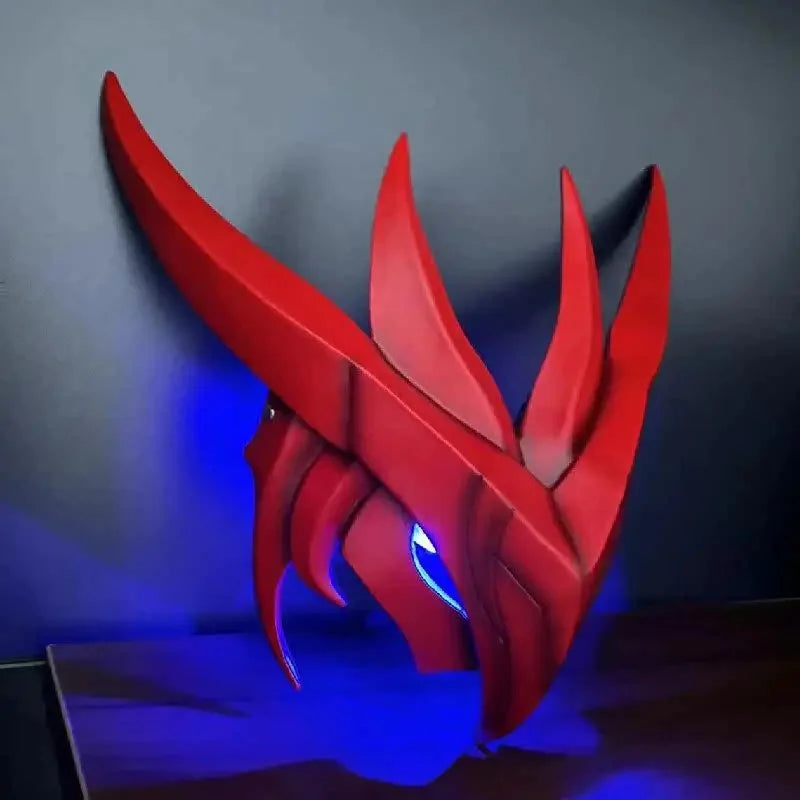 Game LOLS Heartsteel Yone Cosplay Props Mask Men Women Halloween Party Carnival Roleplay Accessories Resin Mask With LED Light