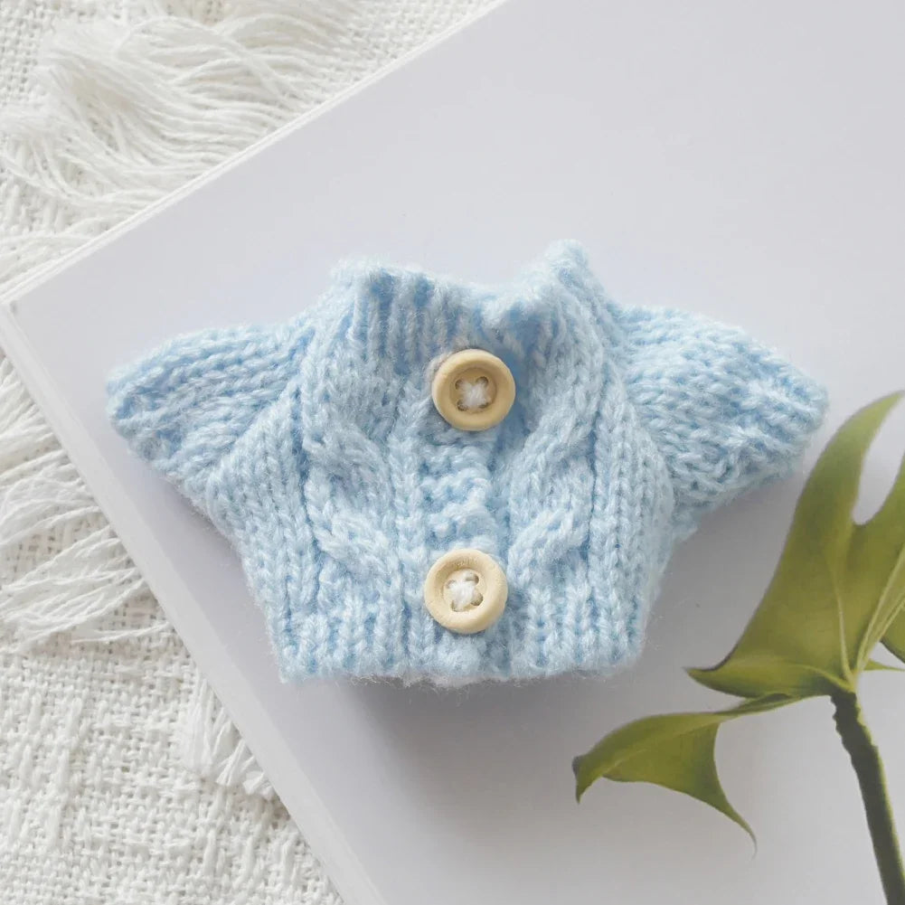 Mini Doll'S Clothes Outfit Accessories for Labubu for Elf Doll Knitted Christmas Love Twisted Solid Santa Sweater Clothing