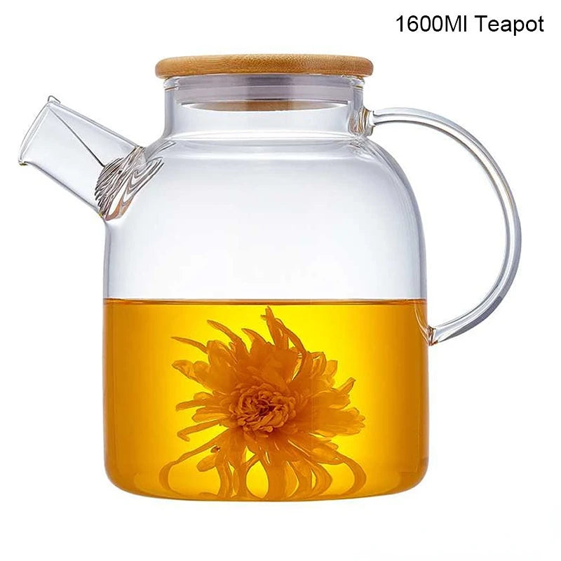 Dropshipping Heat Resistant Glass Teapot Various Styles of Hot-Selling Tea Sets Clear Kettle Flower Puer Tea Infuser Pot