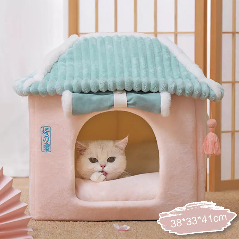 HOOPET Winter Cozy Pet House Dogs Soft Nest Kennel Sleeping Cave for Cat Dog Puppy Warm Tents Removable Bed Nest for Chihuahua
