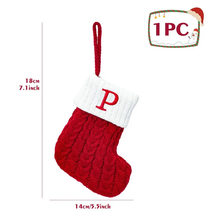Christmas Alphabet Knitting Socks Christmas Tree Ornaments Christmas Decorations for Home 2023 Navidad Noel 2024 Xmas Gift