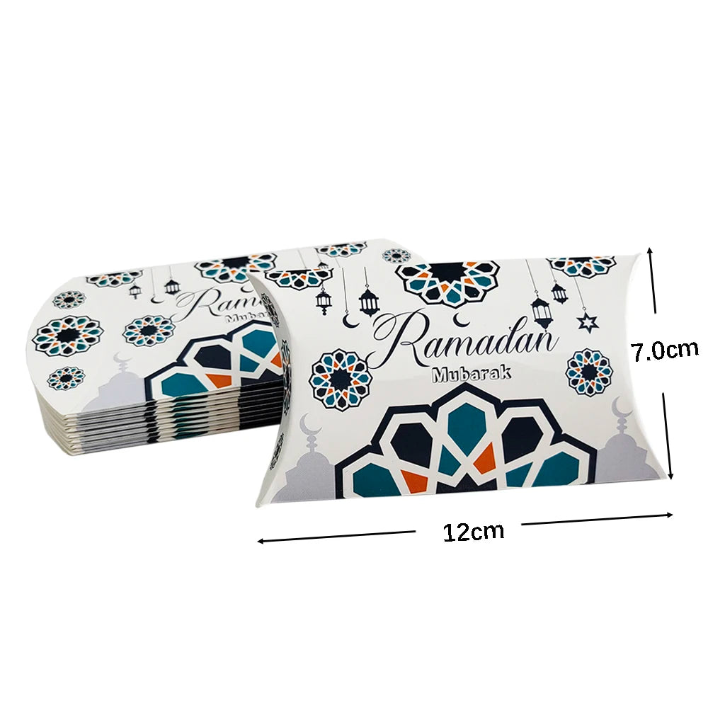 10Pcs Ramadan Gift Boxes Paper Eid Mubarak Candy Cookie Boxes Eid Gift Packing Box Ramadan Decoration 2025 Muslim Islamic Party