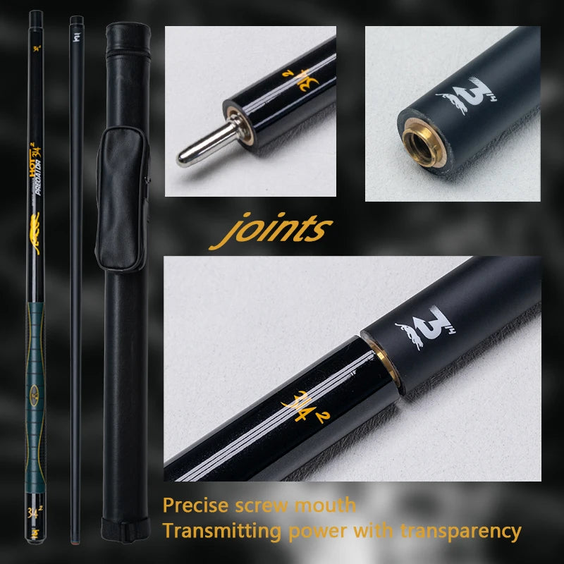 Professional Carbon Billiard Cue Stick 13mm Tip Leather Shaft Leopard Pattern Design With Cue Case for 9 Ball and Carom Billiard