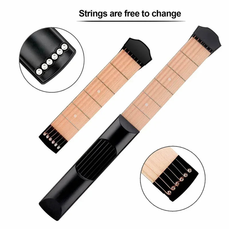Right-Hand 4-Fret 6-String Pocket Guitar Neck Practice Tool for Beginners and Children Ukulele Musical Instrument Travel Guitar