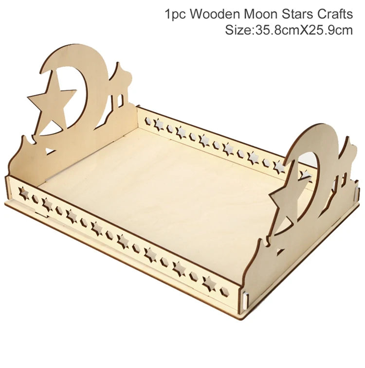 Wooden Pendant EID Mubarak 2024 Ramadan Decoration for Home Kareem Ramadan and Eid Decor Eid AL Adha Islamic Muslim Decor
