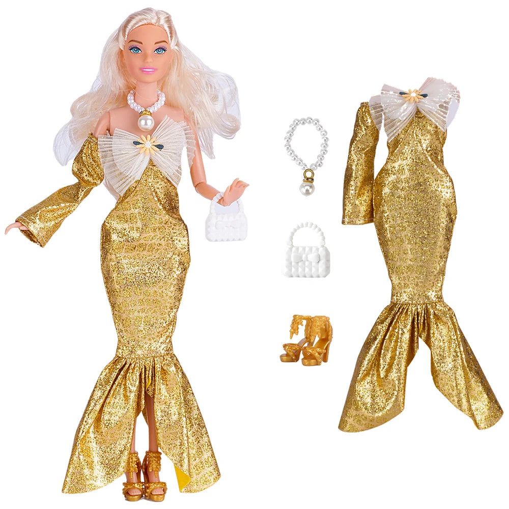 NK Pop Doll Clothes Mermaid Dress Fishtail Skirt Clothing for Barbie Clothes Doll Accessories Toy Gift JJ