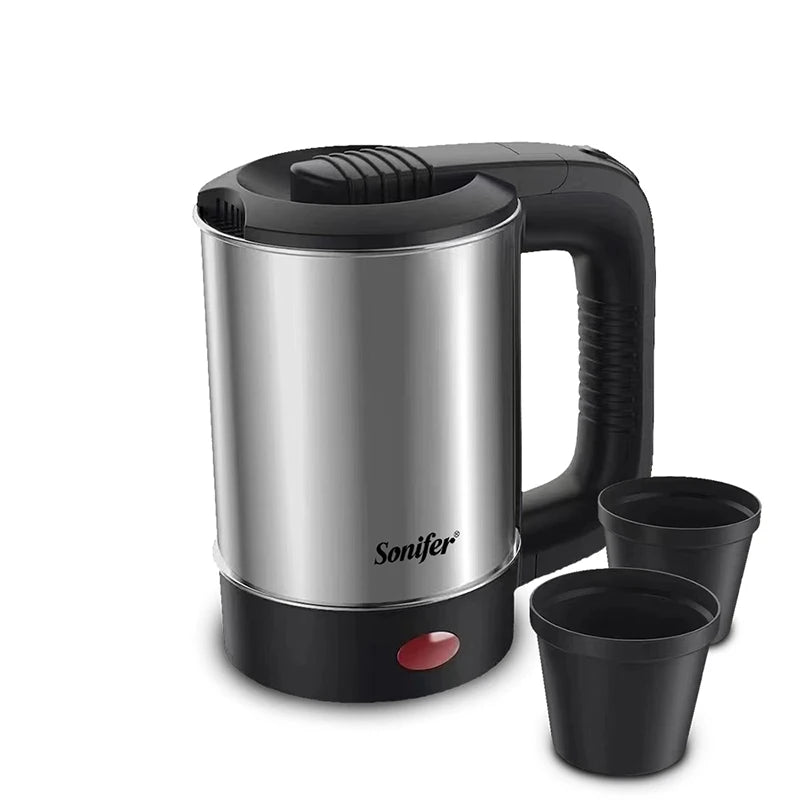 0.5L Mini Electric Kettle Tea Coffee Stainless Steel 600W Portable Travel Water Boiler Pot for Hotel Family Trip Sonifer
