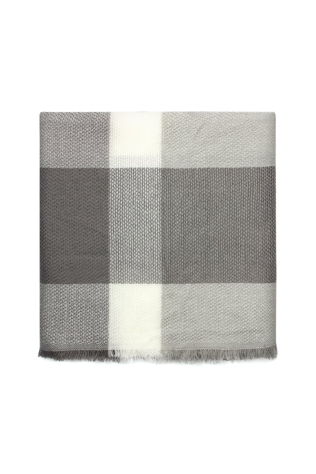 Gray Blanket Fringed Scarf