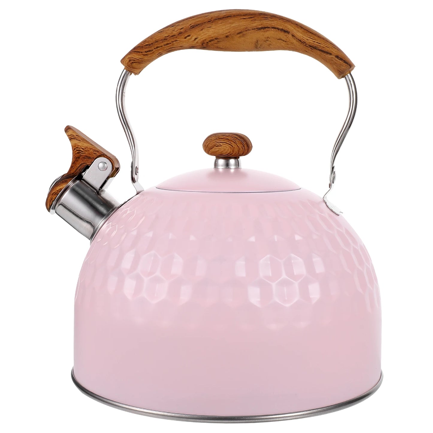 Stainless Steel Kettle Practical Pink Tea Kettles Pots Whistling Teakettle for Boiling Water Gas Stoves Heating Convenient