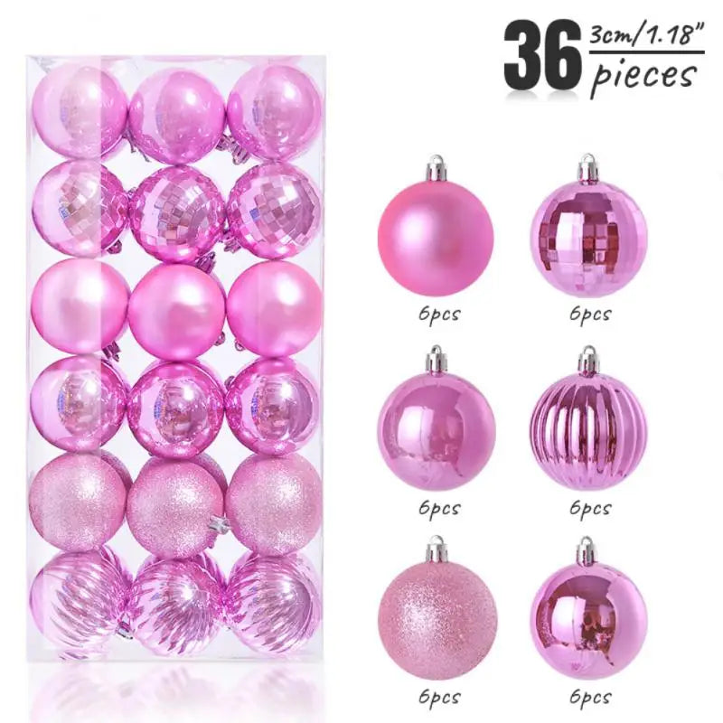 24/36pcs Christmas Ball Christmas Tree Ornament Home Christmas Hanging Pendant New Year Party Decoration Gift Navidad