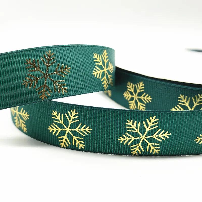 5yards 10mm 15mm 25mm Christmas Ribbon Printed Christmas Polyester Ribbon for Handmade Design Christmas Decoration Gift Packing