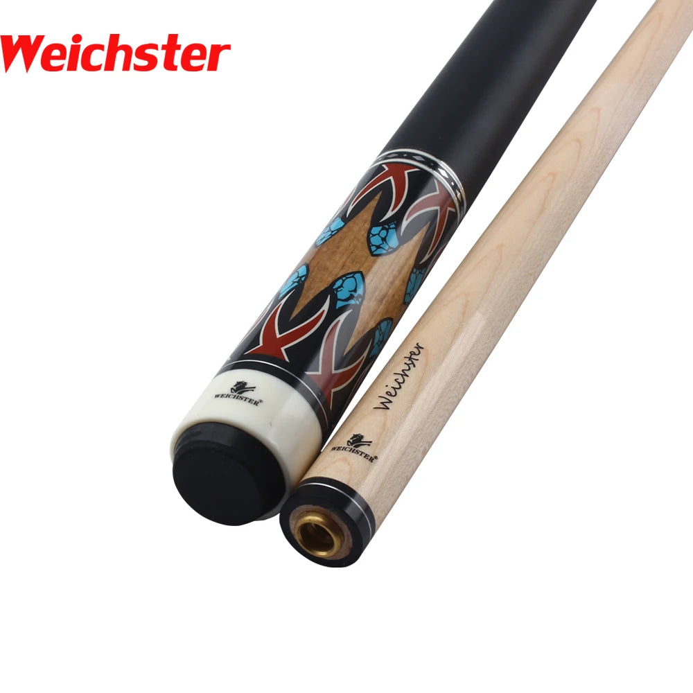 Weichster Medium Range 58" 1/2 Billiard Pool Cue Stick 13mm Tip With PU Leather Wrap