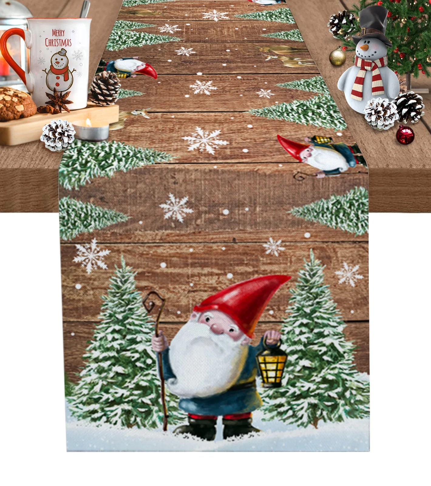 Christmas Christmas Tree Christmas Gnome Wedding Decorations Coffee Table Decor Tablecloth Table Kitchen Decorative Table Runner