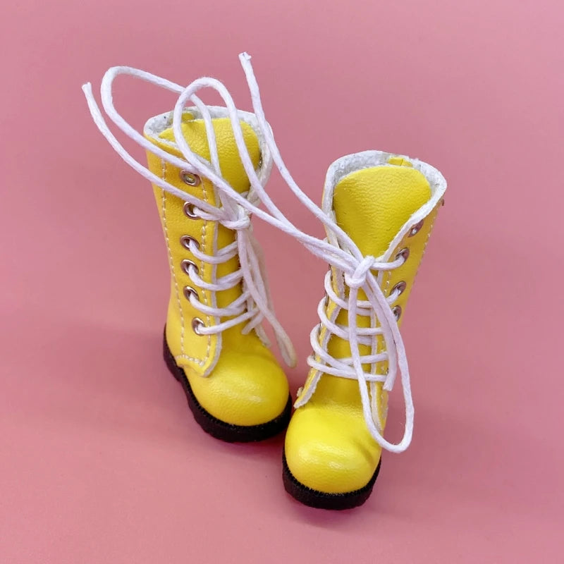 Tilda 3.2cm Doll Boots for Blythe Doll Toy,1/6 Mini Leather Dolls Shoes for Blyth Azone BJD,Casual Puppet Shoes Accessories