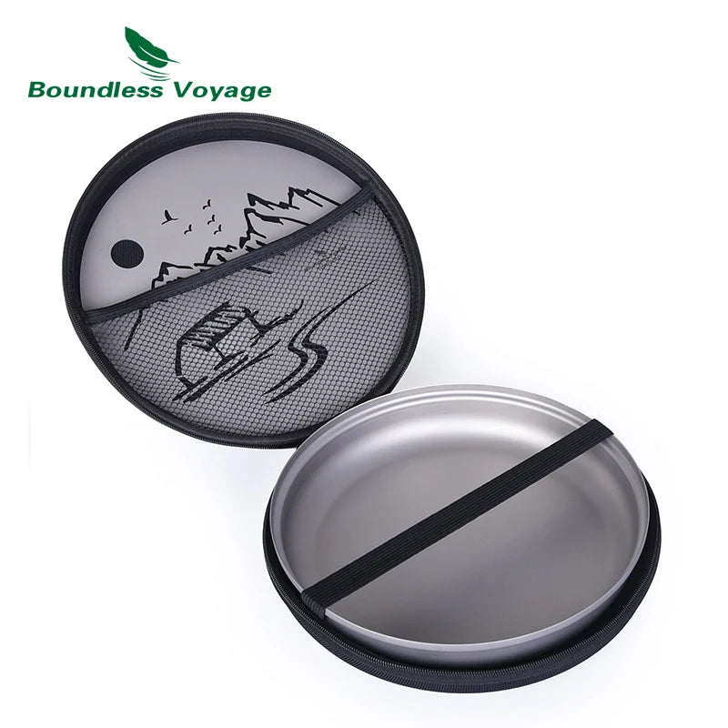 Boundless Voyage Tea Pot Cup Chinese Titanium Kung Fu Tea Set Camping Portable Ultralight Landscape Painting Tea Tray and Kettle