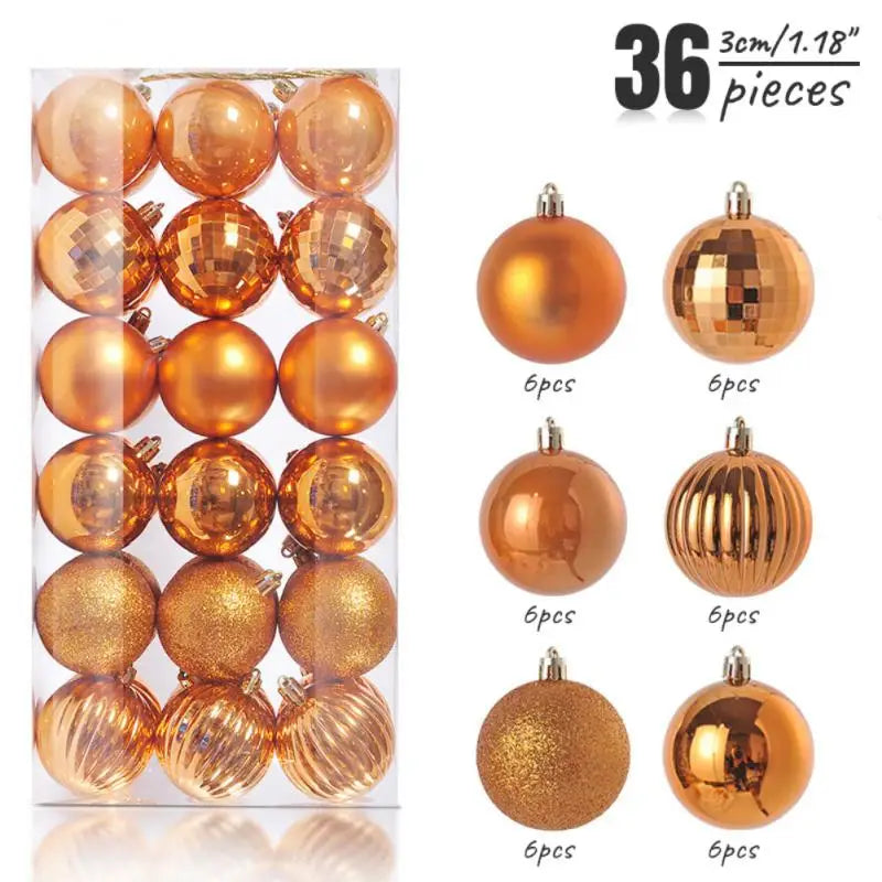 24/36pcs Christmas Ball Christmas Tree Ornament Home Christmas Hanging Pendant New Year Party Decoration Gift Navidad