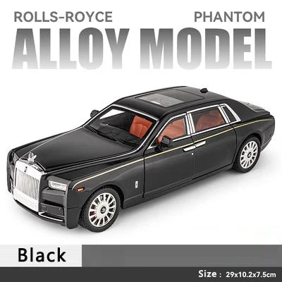 1:18 Rolls-Royce Phantom Alloy Car Model Simulation Sound and Light Pull Back Toy Car Luxury Car Boys Collection Ornaments Gift