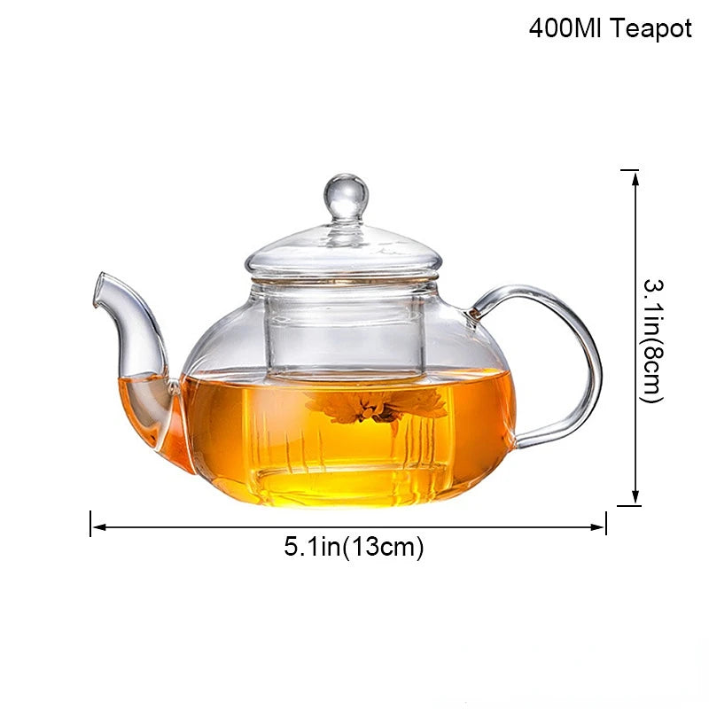 Dropshipping Heat Resistant Glass Teapot Various Styles of Hot-Selling Tea Sets Clear Kettle Flower Puer Tea Infuser Pot