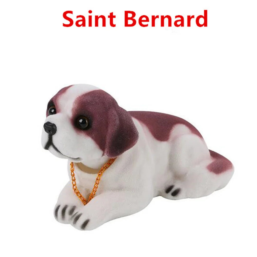 Car Ornament Nodding Dog Creative Shaking Head Puppy Dog Car Dashboard Doll Bobblehead Dog Toy Lucky Gold Chain Rocking Head Dog