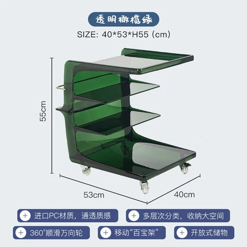 Unique Acrylic Side Table Nightstands Mobile Small Dining Coffee Table Hotel Center Mesa Auxiliar Salon Living Room Furniture
