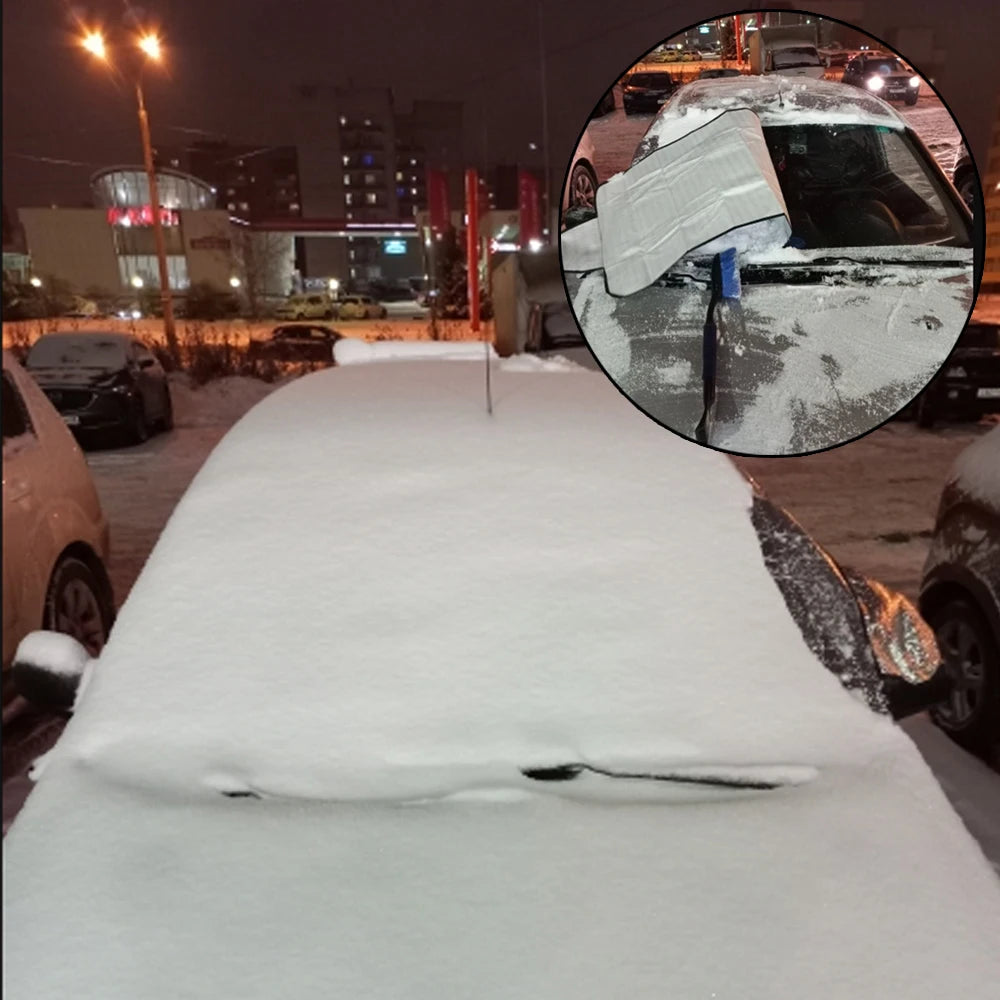 Car Snow Ice Protector Visor Sun Shade Fornt Rear Windshield Cover Block Cover Front Rear Block Window Windshield Accessories