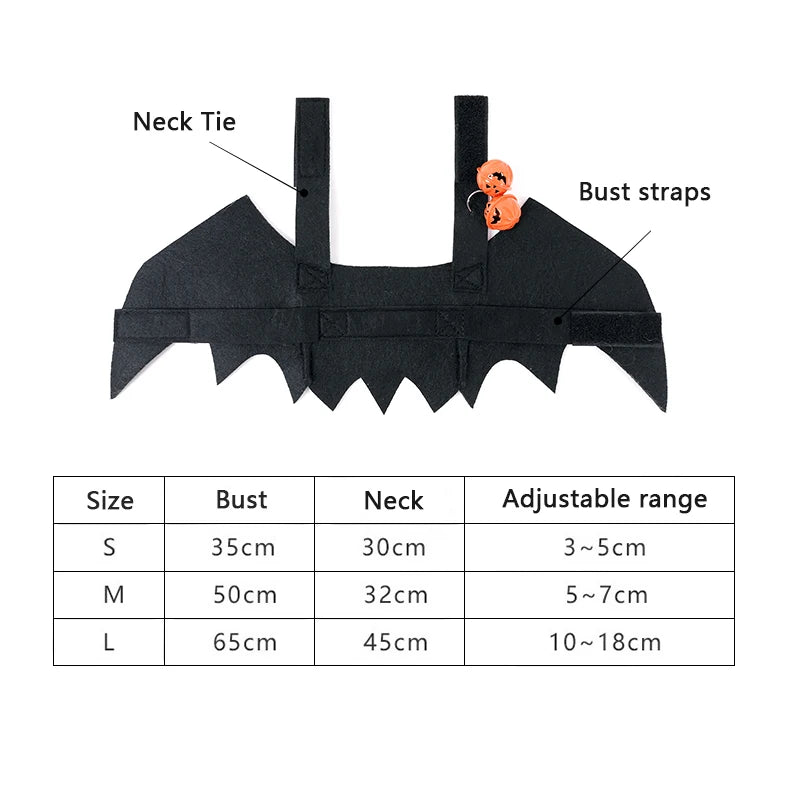 Halloween Cat Clothes Bat Wings Funny Dog Cosplay Costume With Pumpkin Bells 2023 New Dog Clothes Pet Supplies