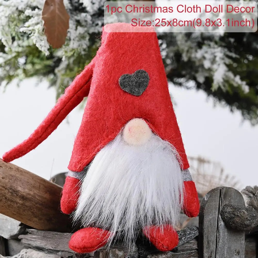 QIFU Christmas Doll Ornaments 2024 Merry Christams Decor for Home Cristmas Decor Xmas Gifts Happy New Year 2025 Navidad Noel