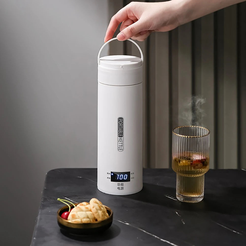 Portable Electric Kettles Tea Coffee Kettle Mini Travel Boil Water Stewable Keep Warm Appliances Thermo Anti-Scald Bottle