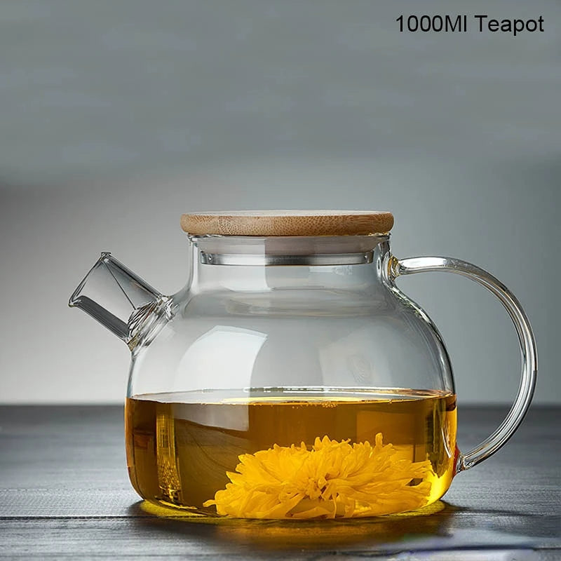 Dropshipping Heat Resistant Glass Teapot Various Styles of Hot-Selling Tea Sets Clear Kettle Flower Puer Tea Infuser Pot