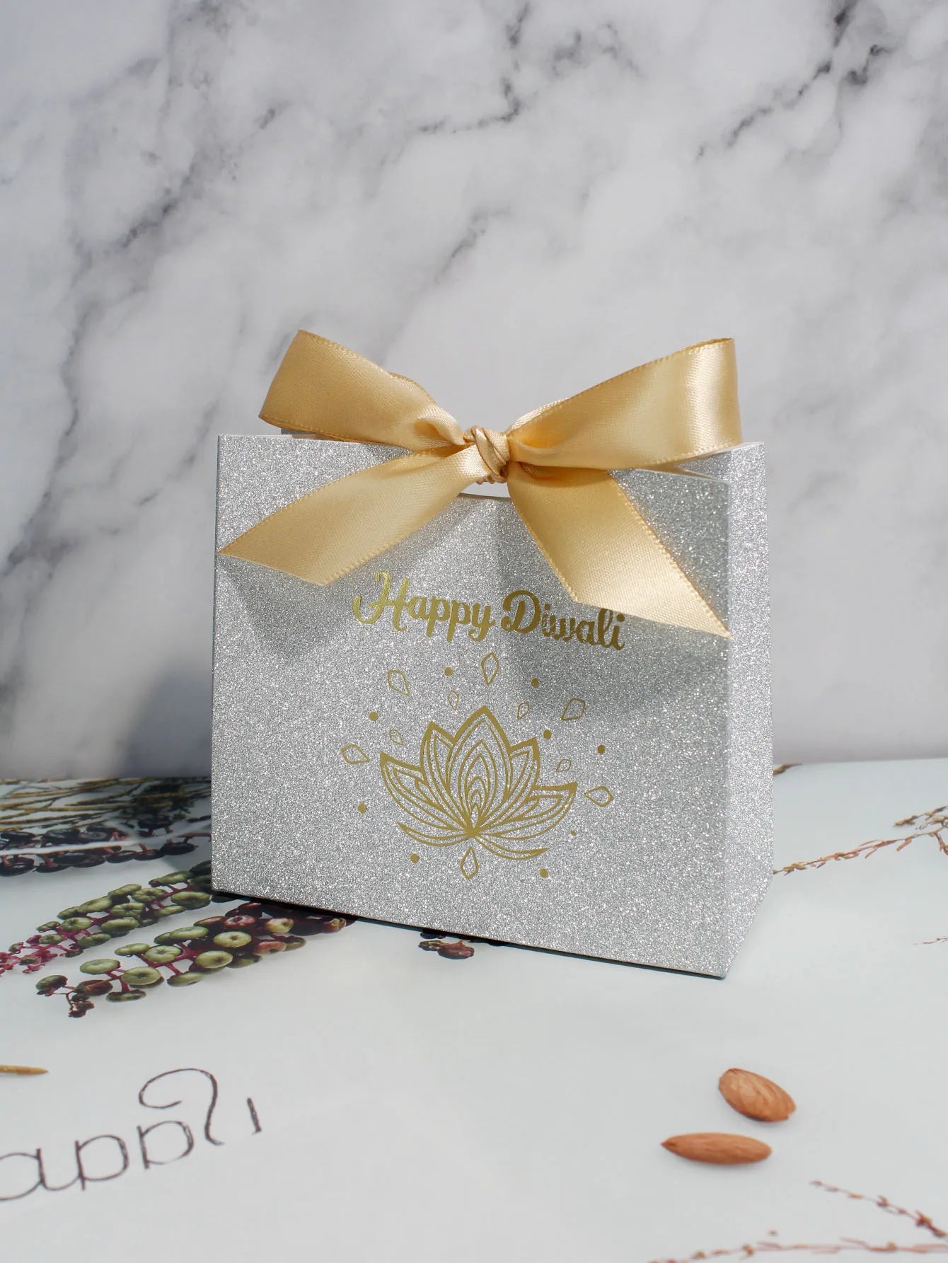 10/20/50pcs Indian Diwali Candy Box, Halloween, Glitter Powder,silver Powder, Three Exquisite Styles of Ribbon Packaging