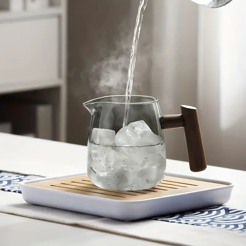 Glass Tea Pot With Wood Handle Chinese Heat-Resistant Glass Teapot Transparent Steaming Tea Glass Kettle Tea Set Infuser Tea