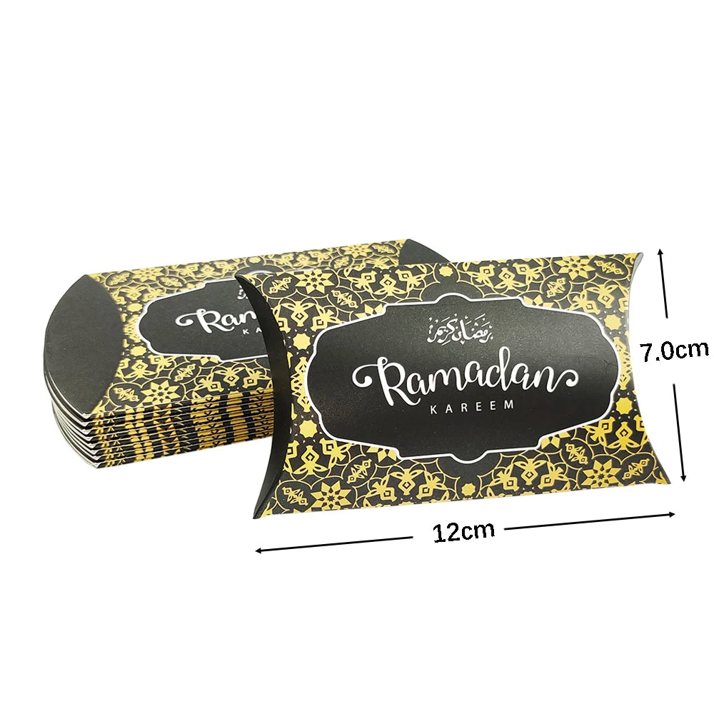 10Pcs Ramadan Gift Boxes Paper Eid Mubarak Candy Cookie Boxes Eid Gift Packing Box Ramadan Decoration 2025 Muslim Islamic Party