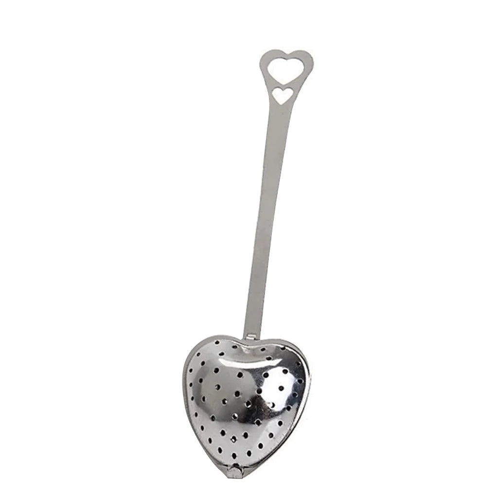 Reusable Tea Infuser Heart Shaped Stainless Steel Teakettle Locking Tea Filter Seasoning Ball Mesh Herbal Ball Tea Spice Strain