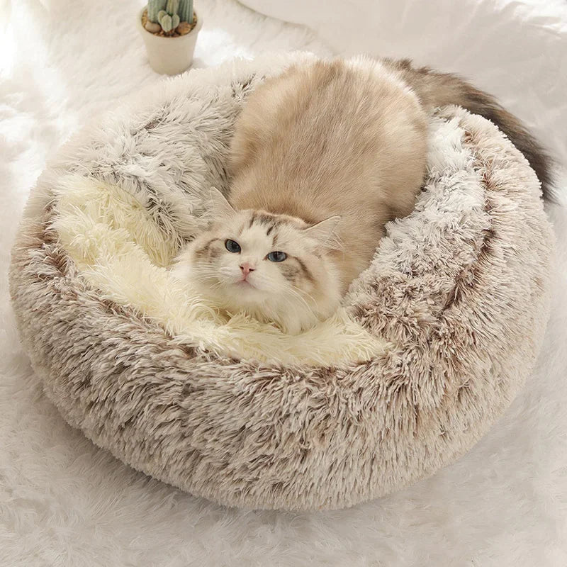 Cat Bed Four Seasons Warm Comfortable Pet Mattress Warm Soft Plush Pet Bed Semi-Enclosed Cat Nest Shell Style Nest Cat Sofa Bed