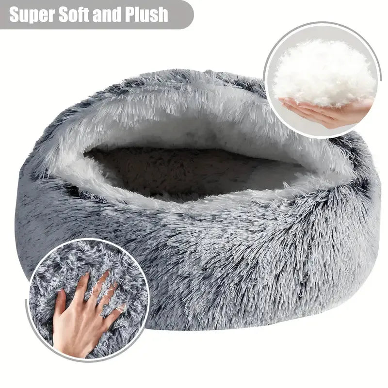 Cat Bed Four Seasons Warm Comfortable Pet Mattress Warm Soft Plush Pet Bed Semi-Enclosed Cat Nest Shell Style Nest Cat Sofa Bed