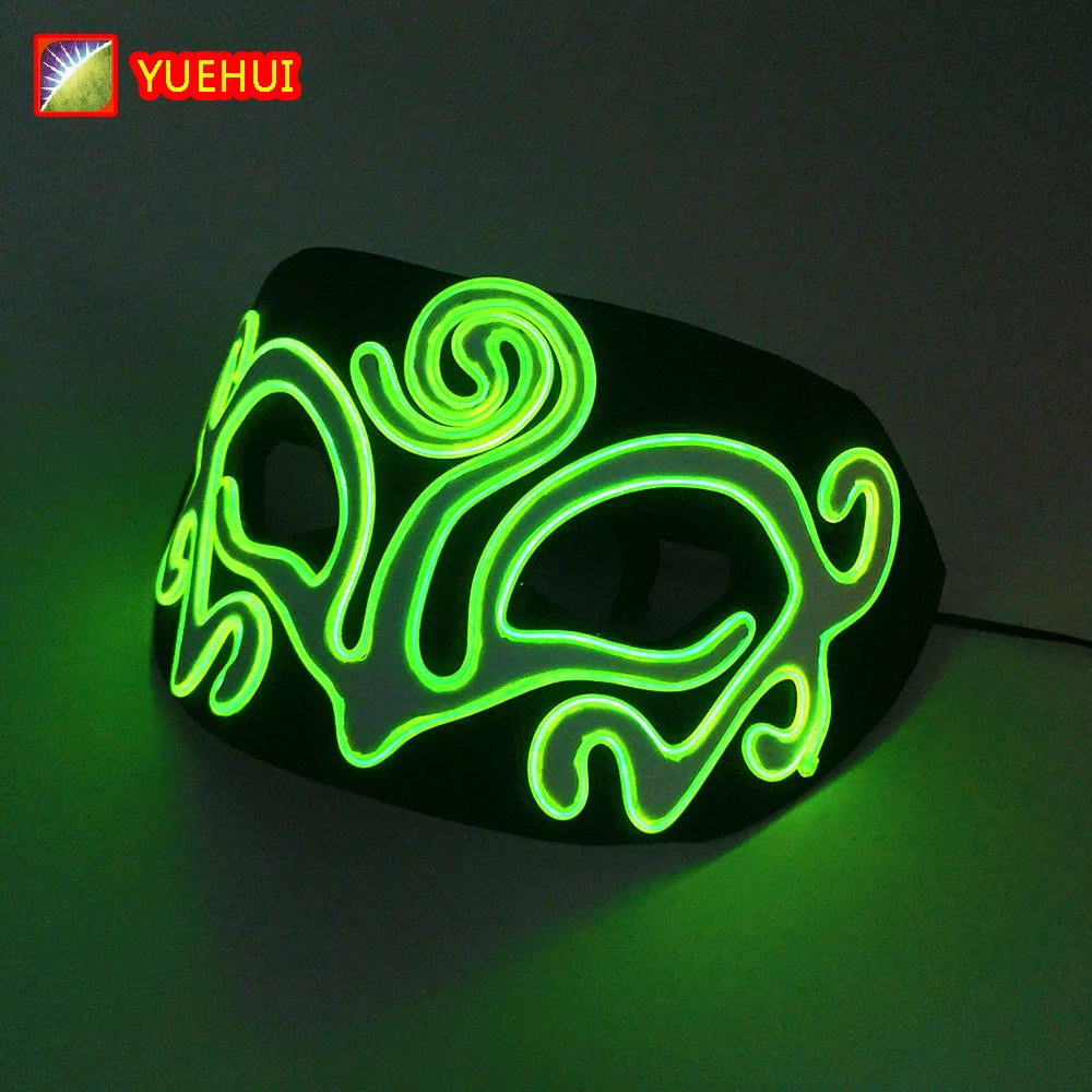 Halloween 10 Colors LED Neon El Wire Mask Cosplay Luminous Fox Mask Dance Party Dress Accessories