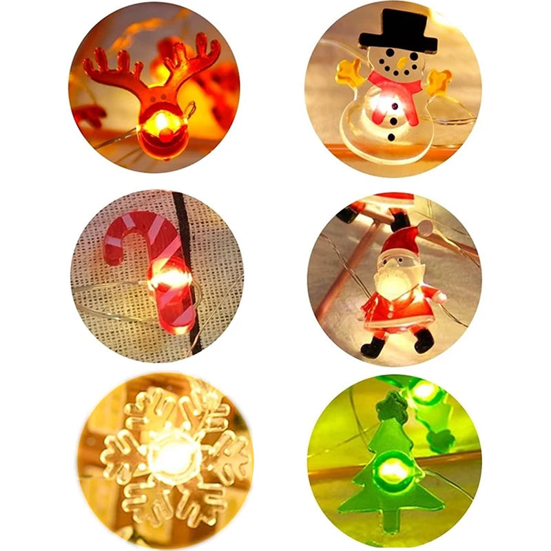 Christmas Fairy Light Christmas Light String Santa Claus Snowman Garland Light for Wedding Bedroom Christmas Tree Ornament