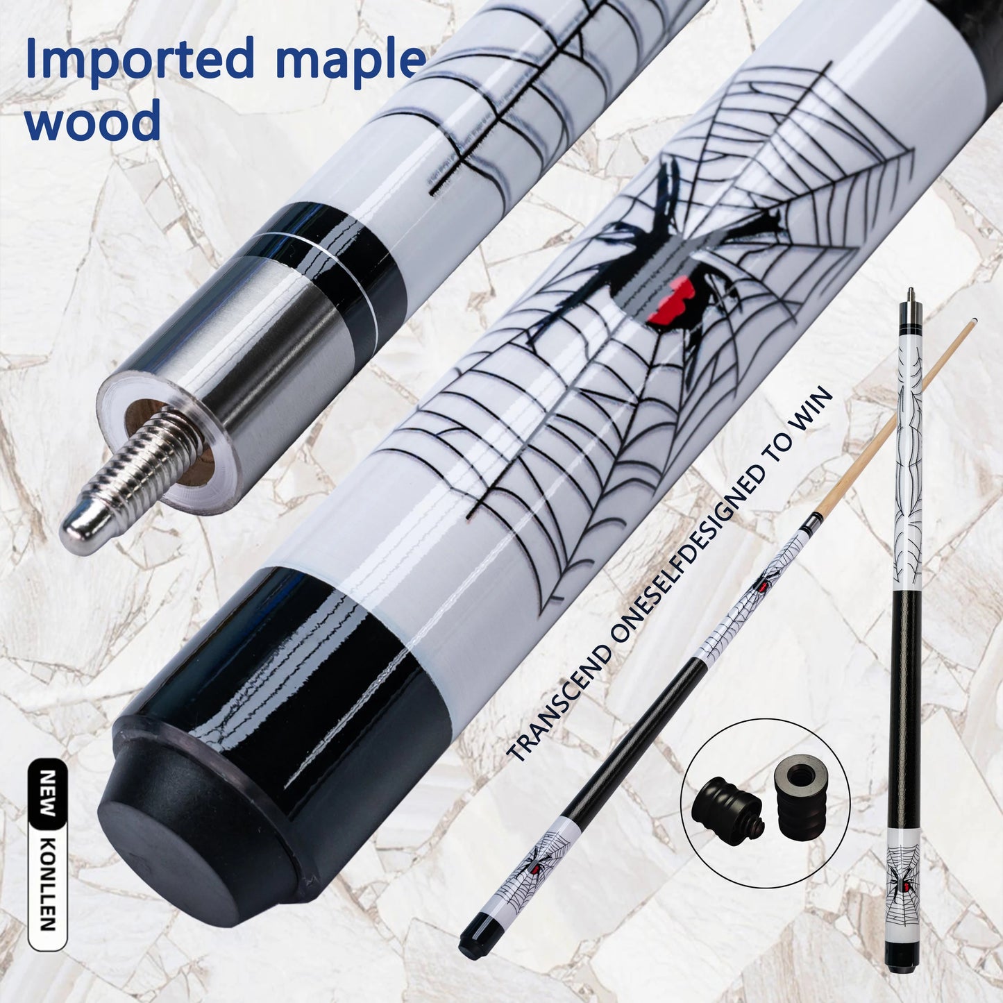 High Quality Wood Poison Spider Pool Cue Stick With 13mm Tip and Leather Anti Slip Grip Handle Ideal for Billiards Pool Cue Club