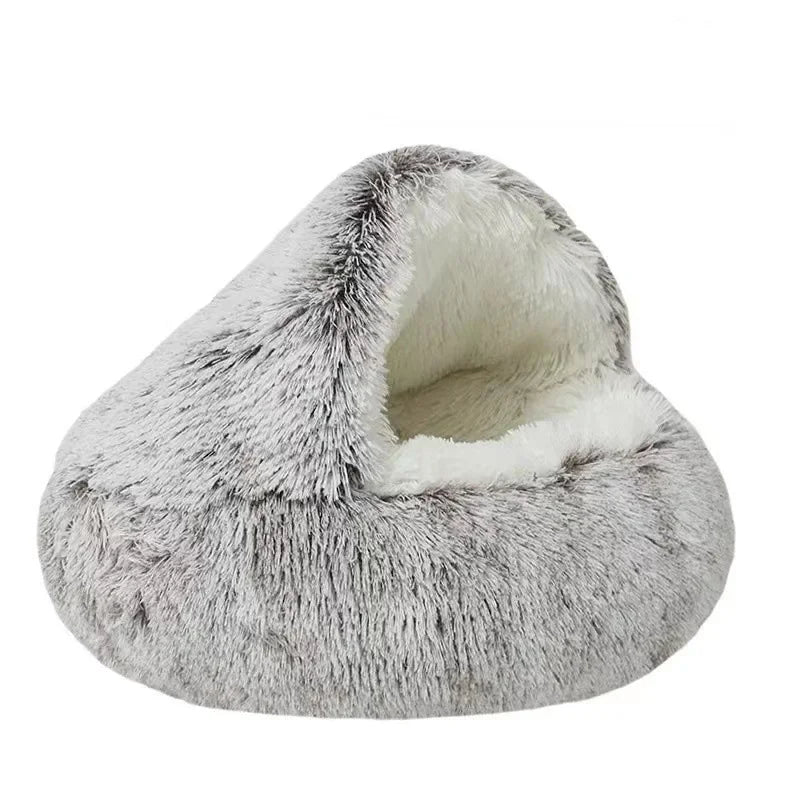 Cat Bed Four Seasons Warm Comfortable Pet Mattress Warm Soft Plush Pet Bed Semi-Enclosed Cat Nest Shell Style Nest Cat Sofa Bed