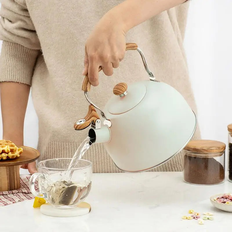 Whistling Kettle 2.5L Stainless Steel Whistle Tea Kettle Water Bottle Tea Pot Kitchenware for Gas Stove Induction Cooker